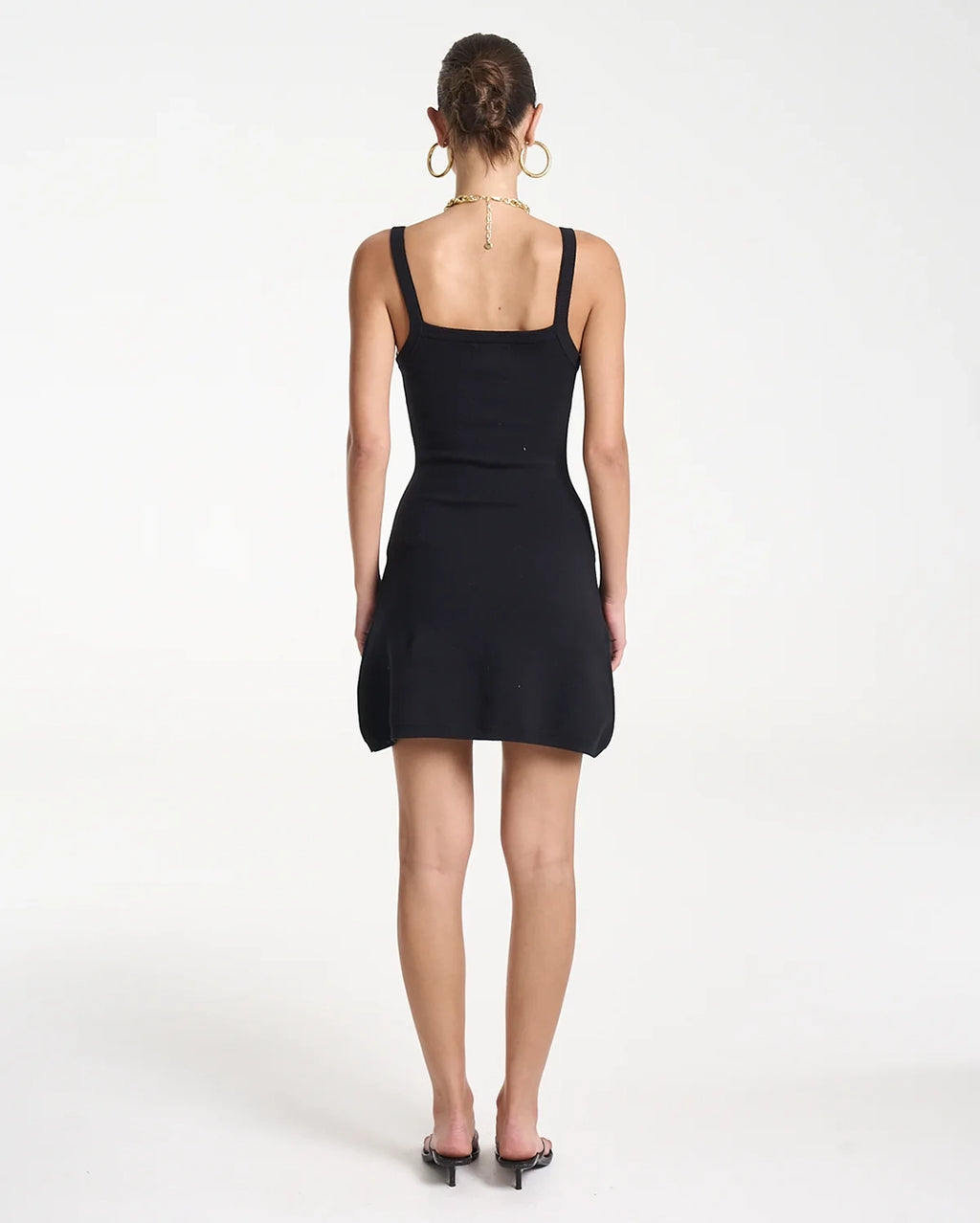 A-line Knit Mini Dress - Midnight Black by Summi Summi - view 3
