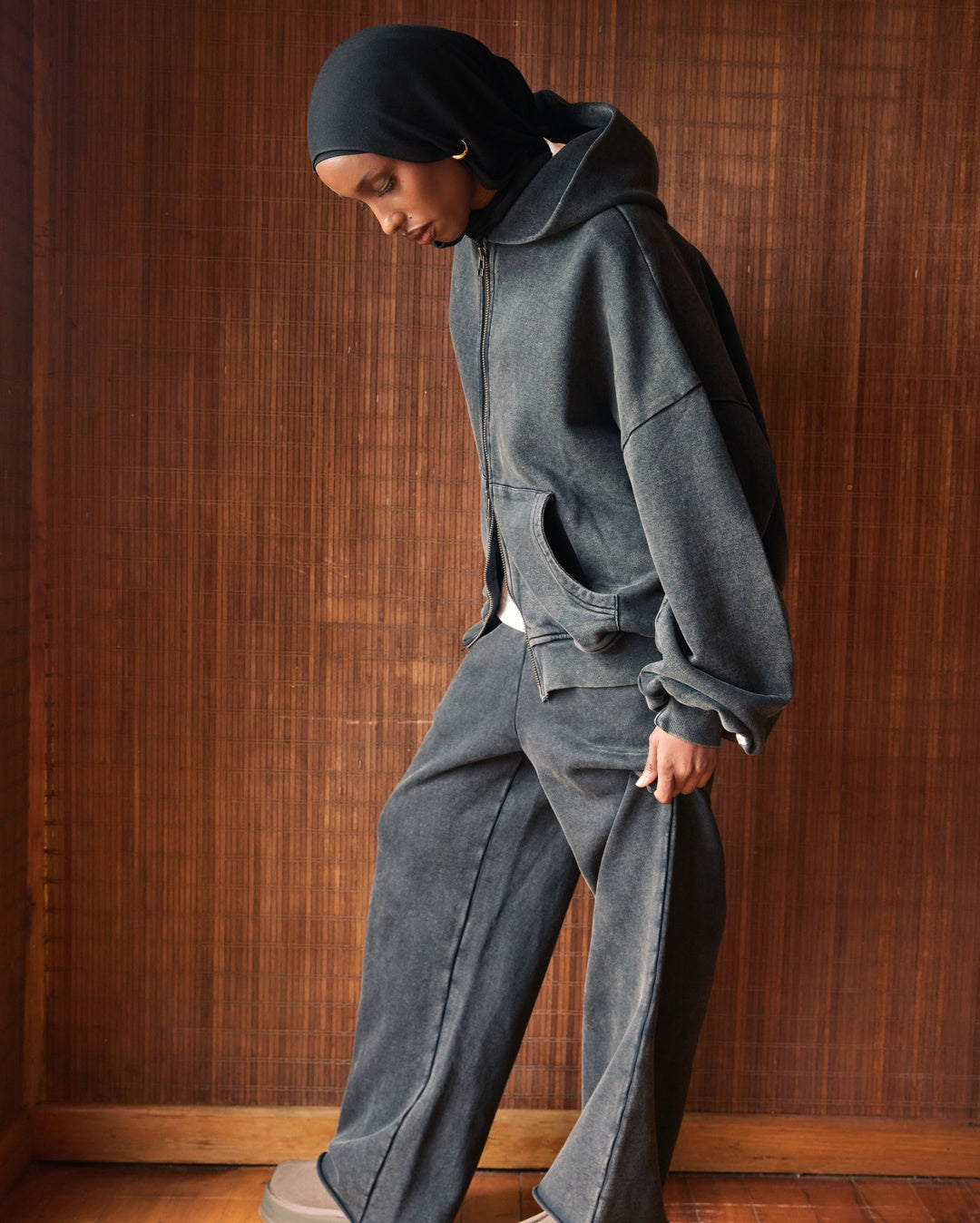 Lark Sweatpants - Black Wash - Checks Downtown
