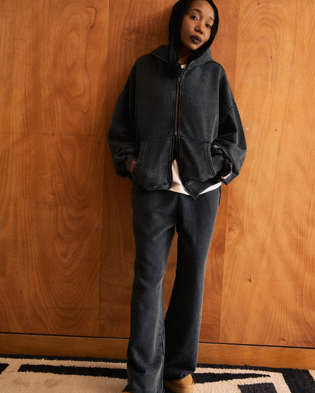 Lark Sweatpants - Black Wash - Checks Downtown