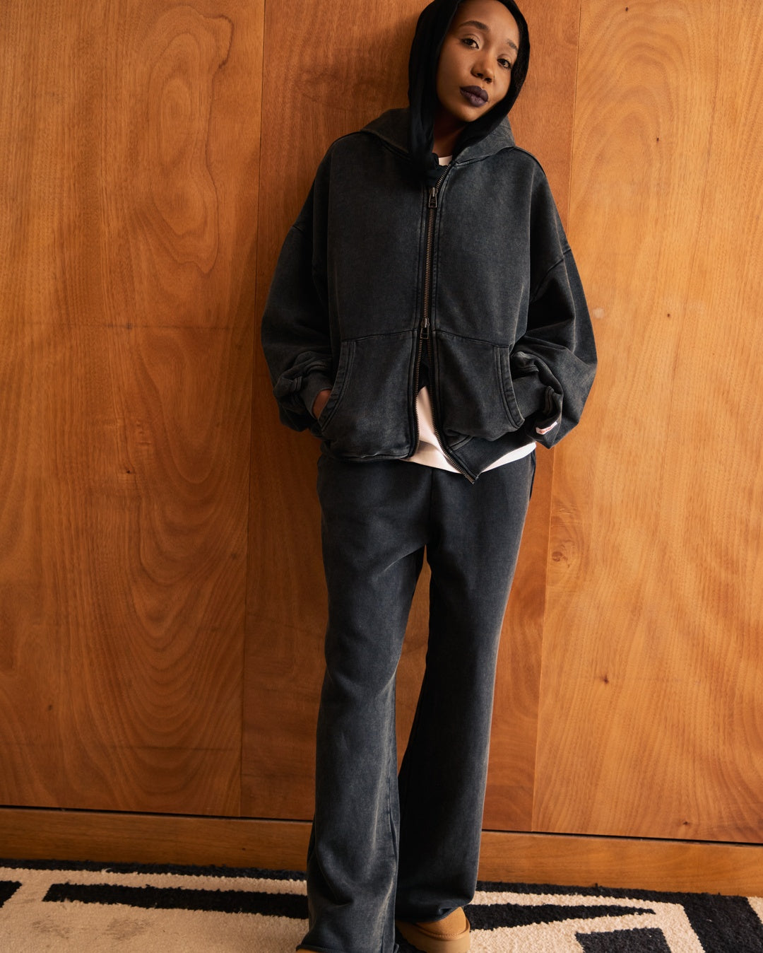 Lark Sweatpants - Black Wash - Checks Downtown