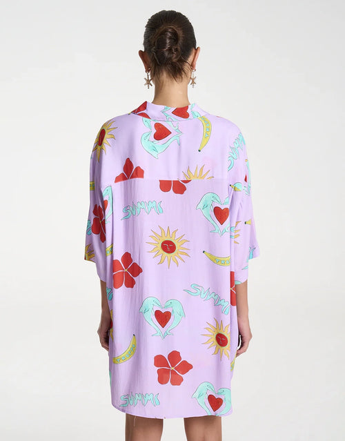 Big Shirt - Lilac Troppo by Summi Summi - view 2