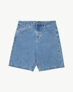 Lil C 22" Baggy Denim Shorts - Worn Blue by Afends - view 8