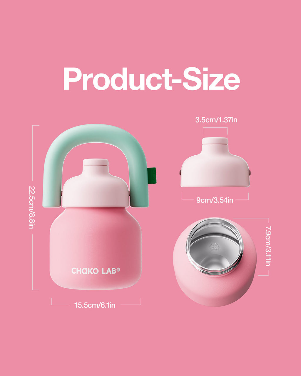 LinLin Kettle 1000ml - New Pink - Chako Lab