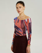 Long Sleeve Off Shoulder Top - Bordeaux - Summi Summi