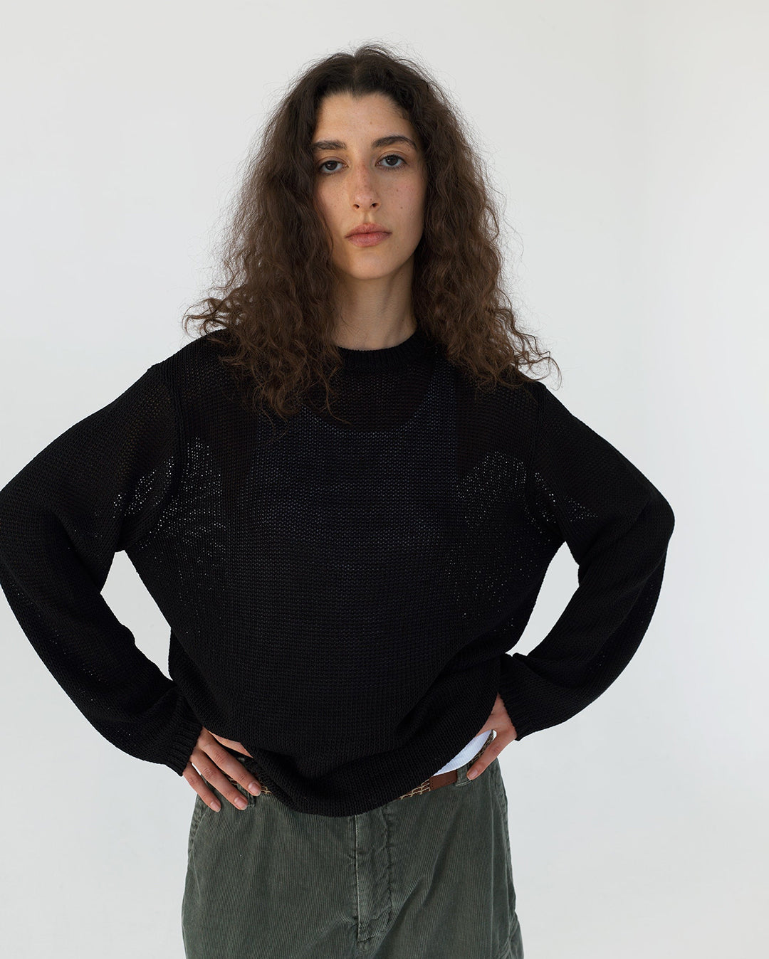 Loose Gauge Knit Crew - Black - thisisneverthat