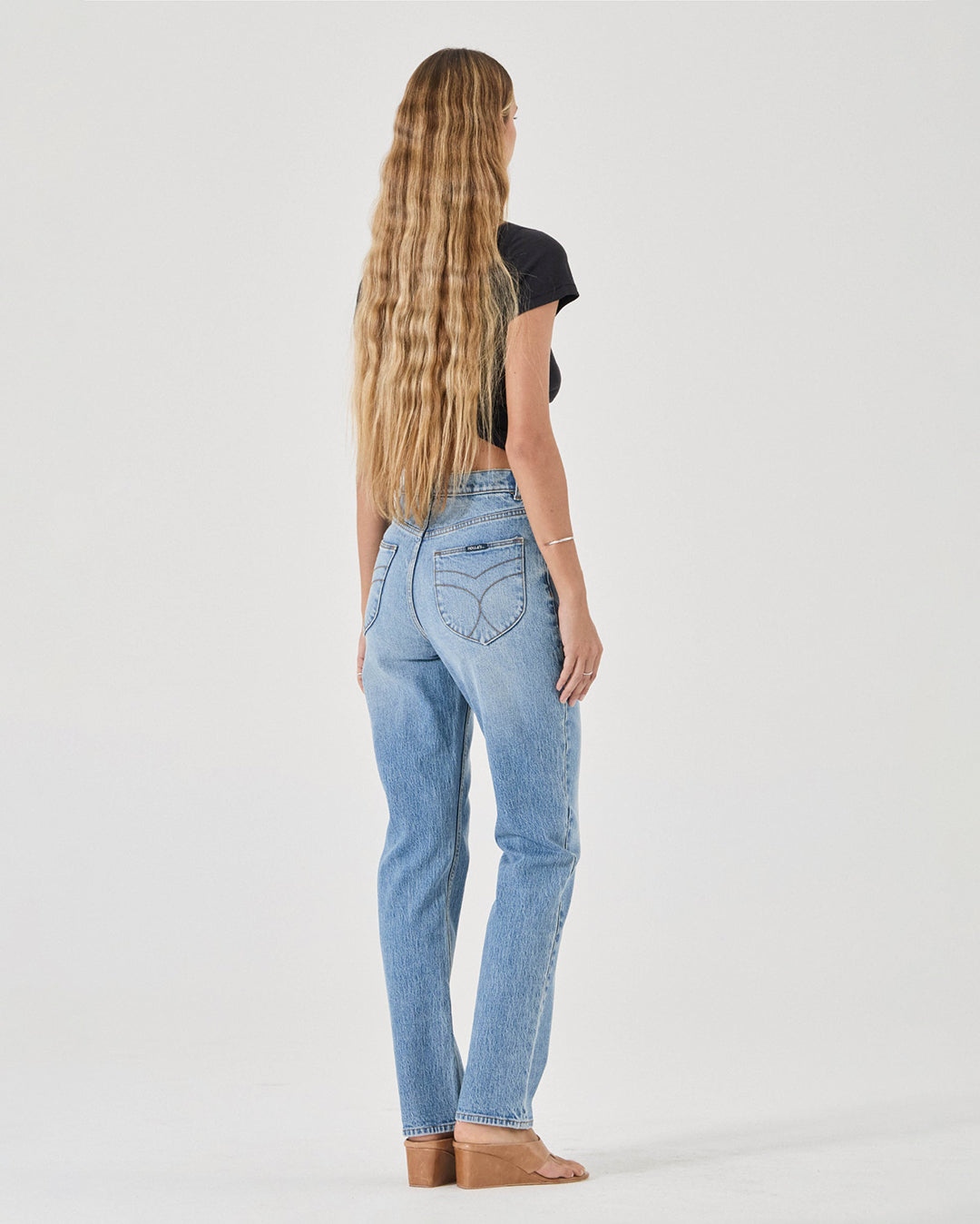 Loulou Straight Long Denim Jeans - Lennon Blue - Rollas