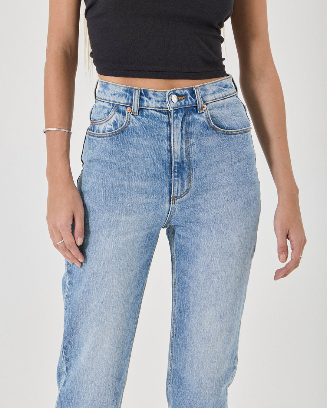 Loulou Straight Long Denim Jeans - Lennon Blue - Rollas