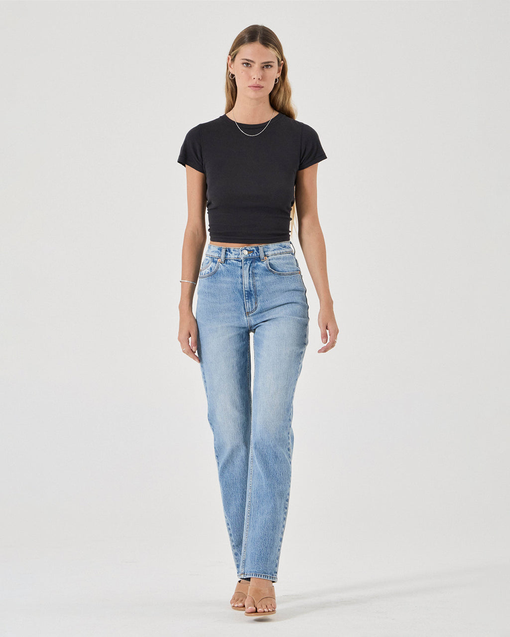 Loulou Straight Long Denim Jeans - Lennon Blue - Rollas