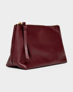 The Evie Medium Beauty Bag - Bordeaux Vegan Leather - Luv Lou