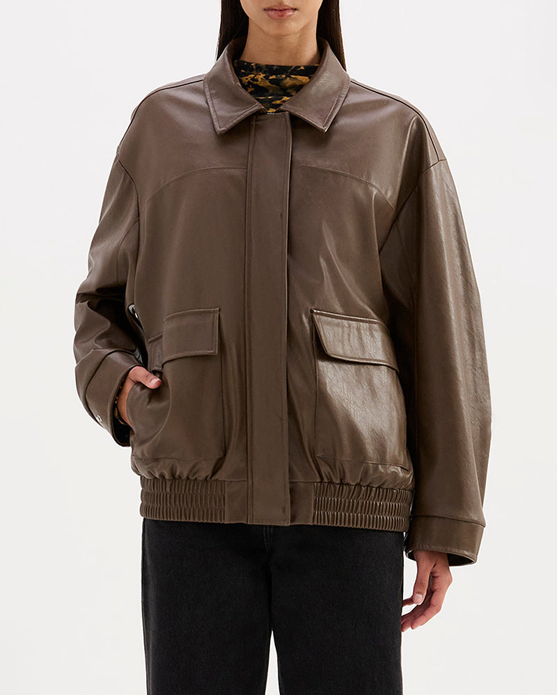 Nude Lucy Lyla Vegan Leather Jacket - Umber | Wally NZ