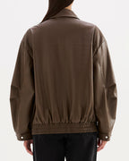 Lyla Vegan Leather Jacket - Umber - Nude Lucy