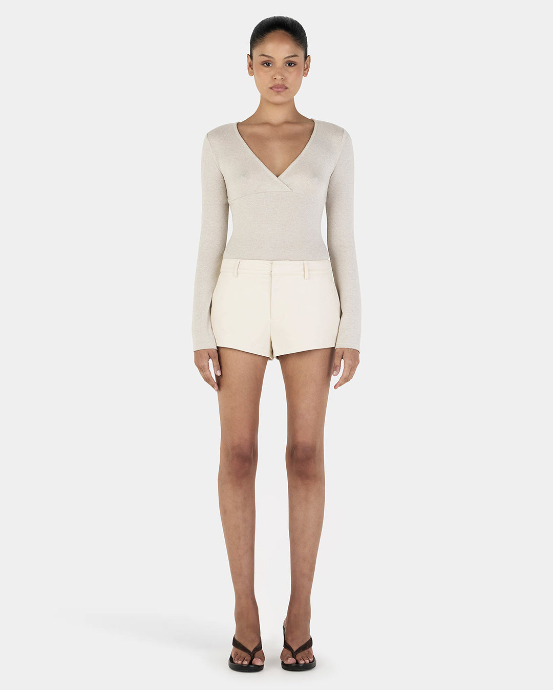 Lyra Long Sleeve Top - Cream - Ownley