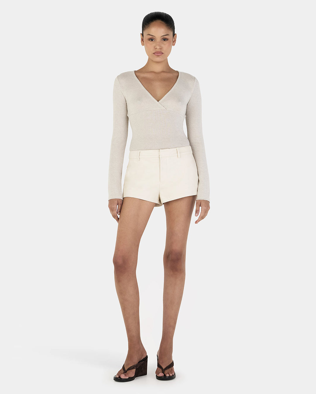 Lyra Long Sleeve Top - Cream - Ownley