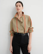 Maker Long Sleeve Shirt - Nasturtium Stripe by Kowtow - view 2