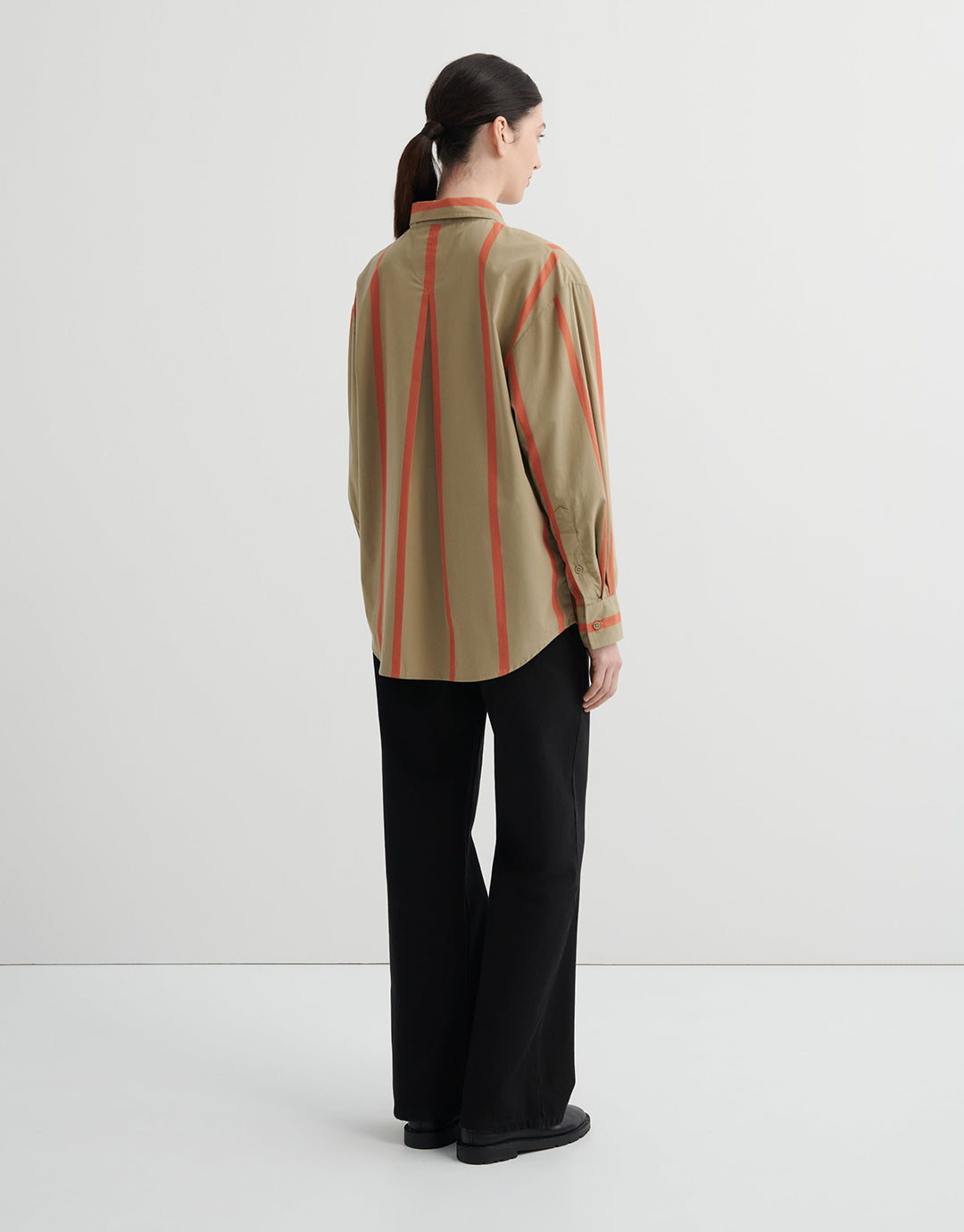 Maker Long Sleeve Shirt - Nasturtium Stripe by Kowtow - view 5