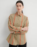 Maker Long Sleeve Shirt - Nasturtium Stripe by Kowtow