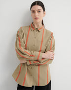 Maker Long Sleeve Shirt - Nasturtium Stripe by Kowtow