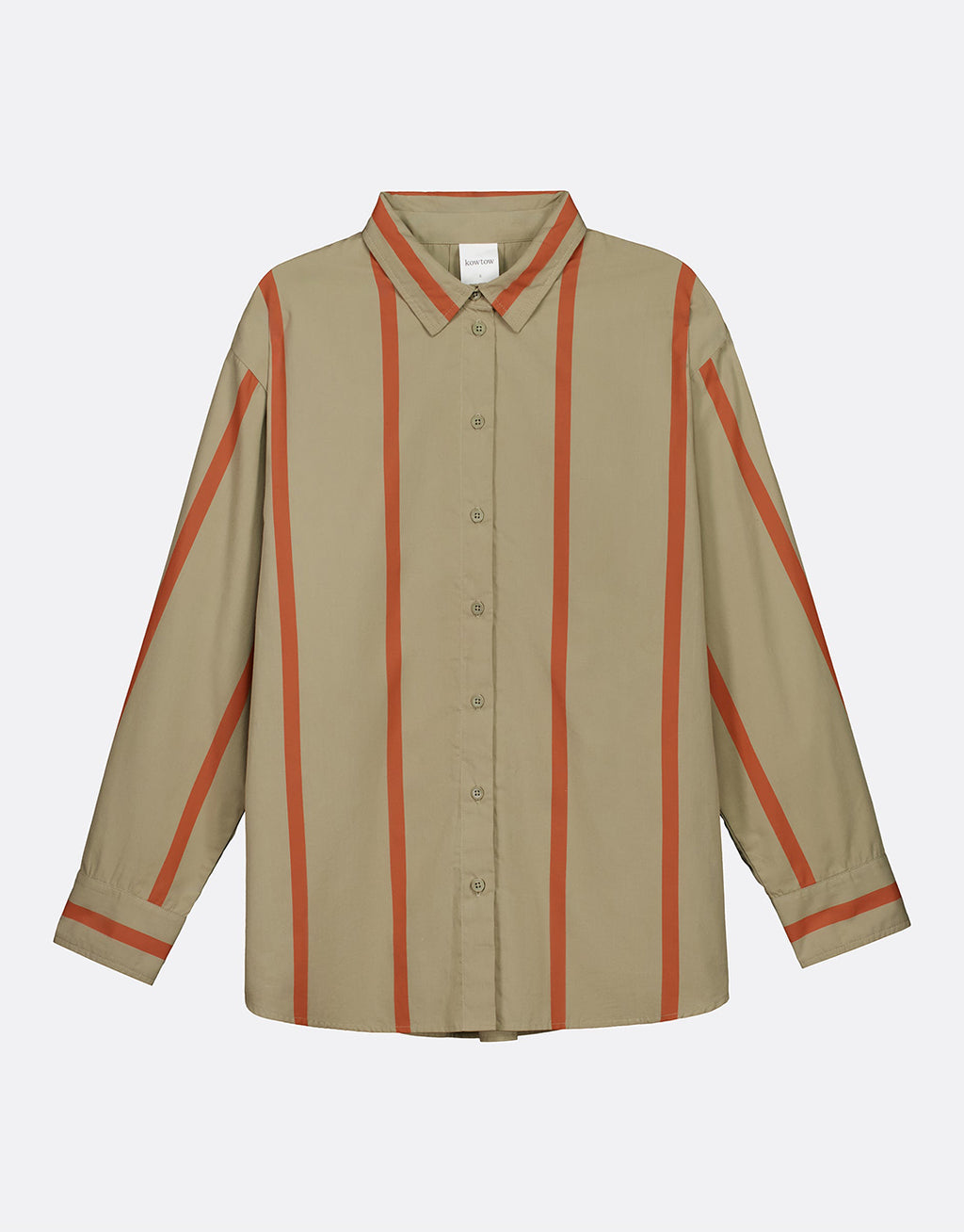 Maker Long Sleeve Shirt - Nasturtium Stripe by Kowtow - view 7