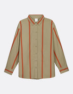 Maker Long Sleeve Shirt - Nasturtium Stripe by Kowtow - view 7
