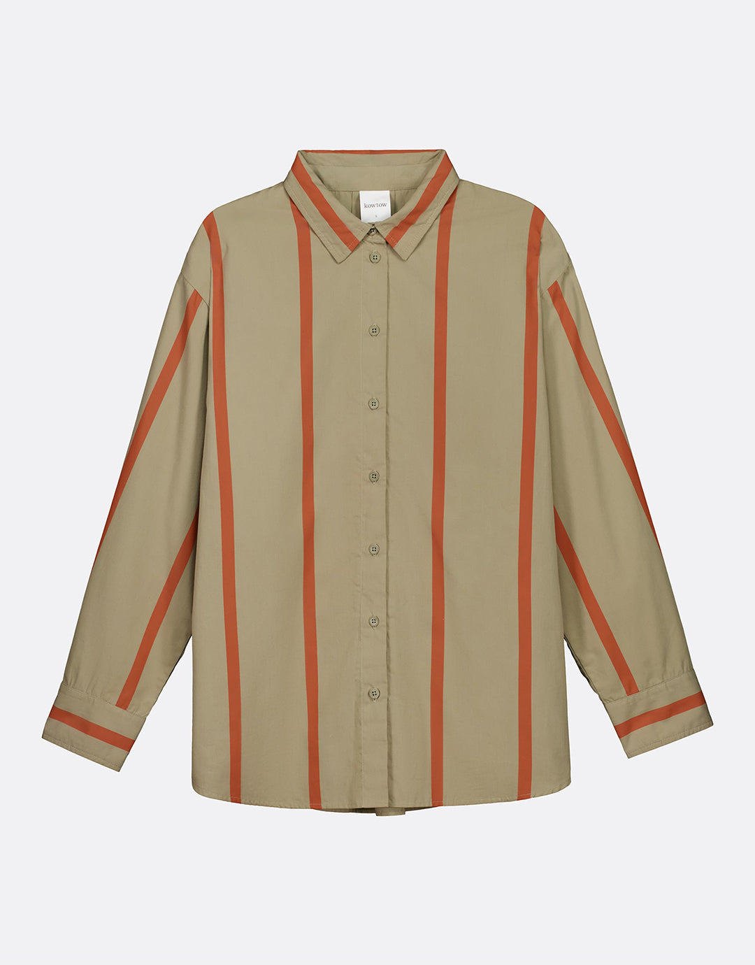 Maker Long Sleeve Shirt - Nasturtium Stripe by Kowtow - view 7