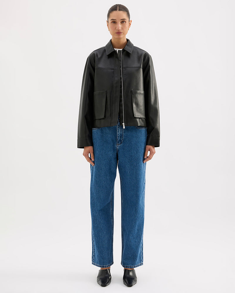 Maude Vegan Leather Jacket - Black - Nude Lucy