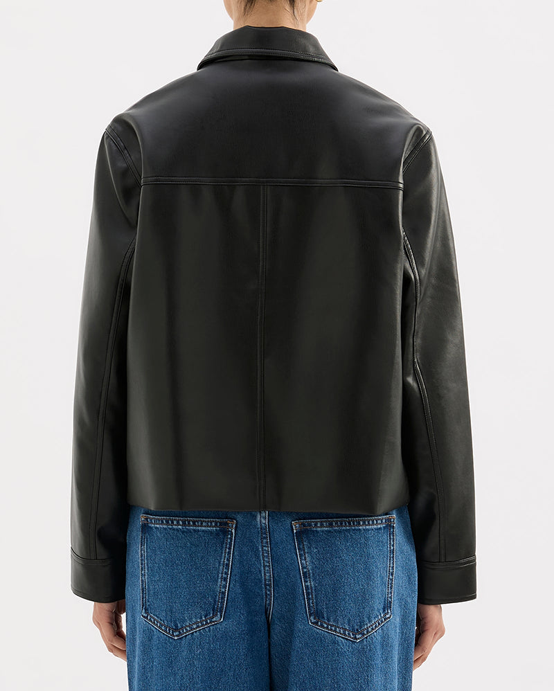 Maude Vegan Leather Jacket - Black - Nude Lucy