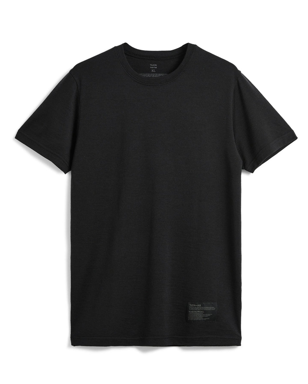 Merino Wool Underwear Half-Sleeve T-Shirt - Black - Taion