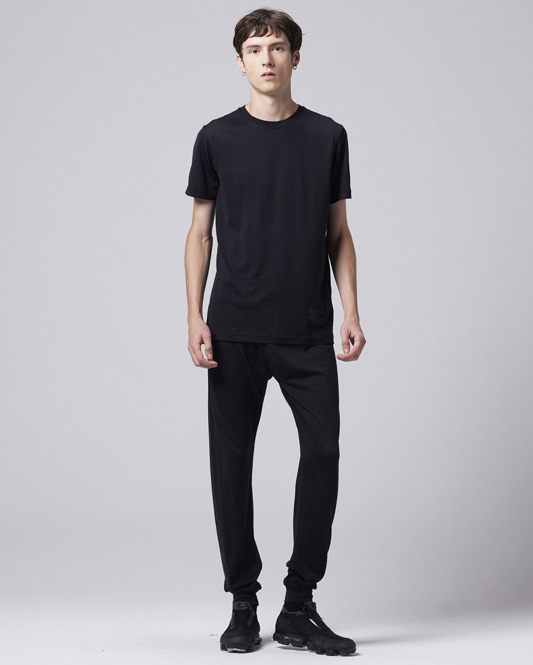 Merino Wool Underwear Half-Sleeve T-Shirt - Black - Taion