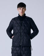 Military V-Neck W-Zip Down Jacket - Black - Taion