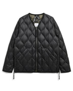 Military V-Neck W-Zip Down Jacket - Black - Taion