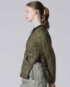 Military V-Neck W-Zip Down Jacket - D.Olive - Taion
