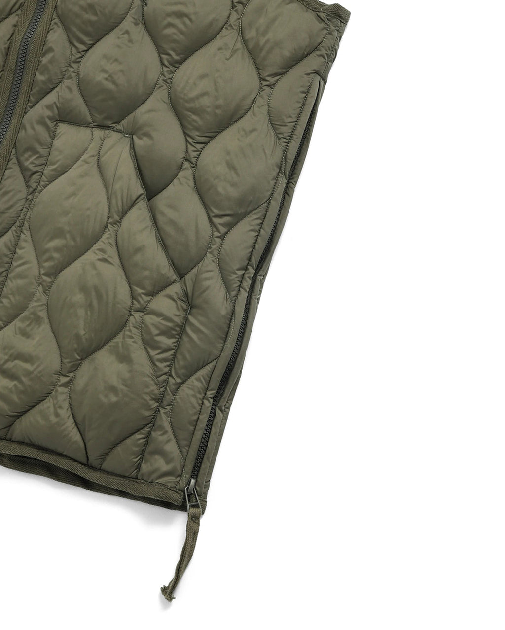 Military V-Neck W-Zip Down Jacket - D.Olive - Taion