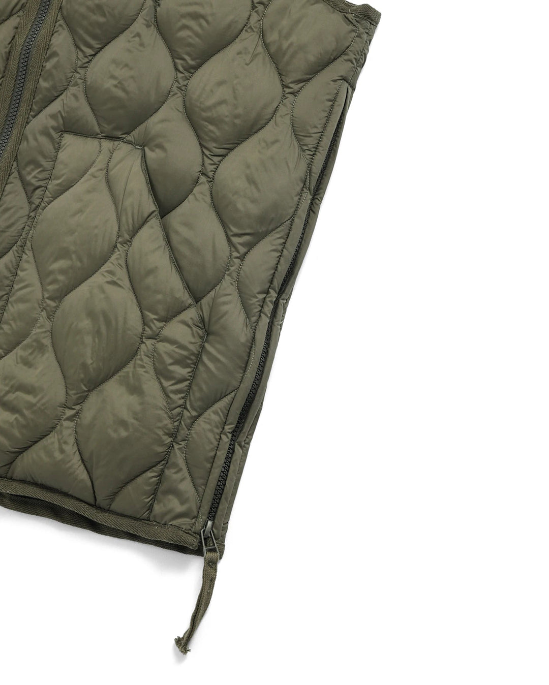 Military V-Neck W-Zip Down Jacket - D.Olive - Taion