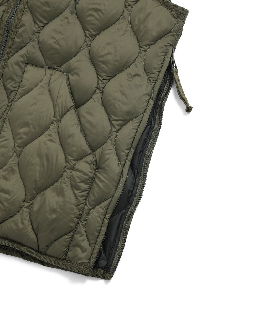 Military V-Neck W-Zip Down Jacket - D.Olive - Taion