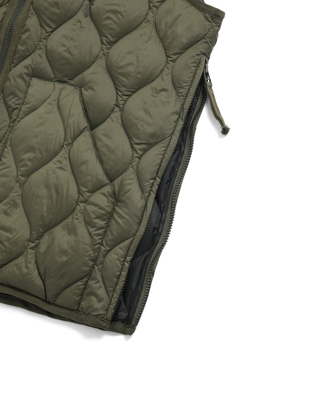 Military V-Neck W-Zip Down Jacket - D.Olive - Taion