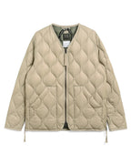 Military V-Neck W-Zip Down Jacket - G.Beige - Taion