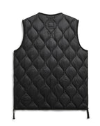 Military V-Neck W-Zip Down Vest - Black - Taion