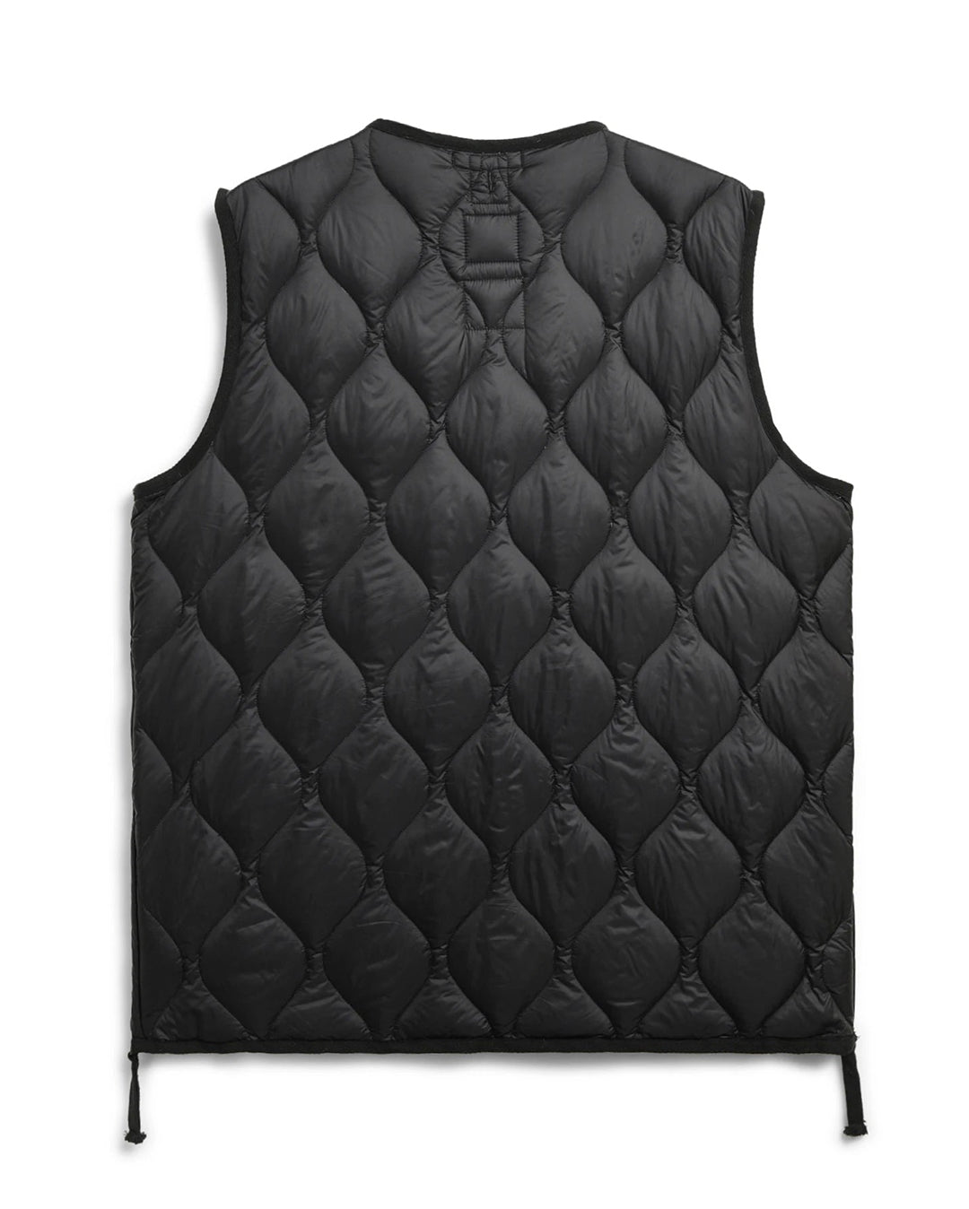 Military V-Neck W-Zip Down Vest - Black - Taion