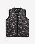 Military V-Neck W-Zip Down Vest - Paint Camo - Taion
