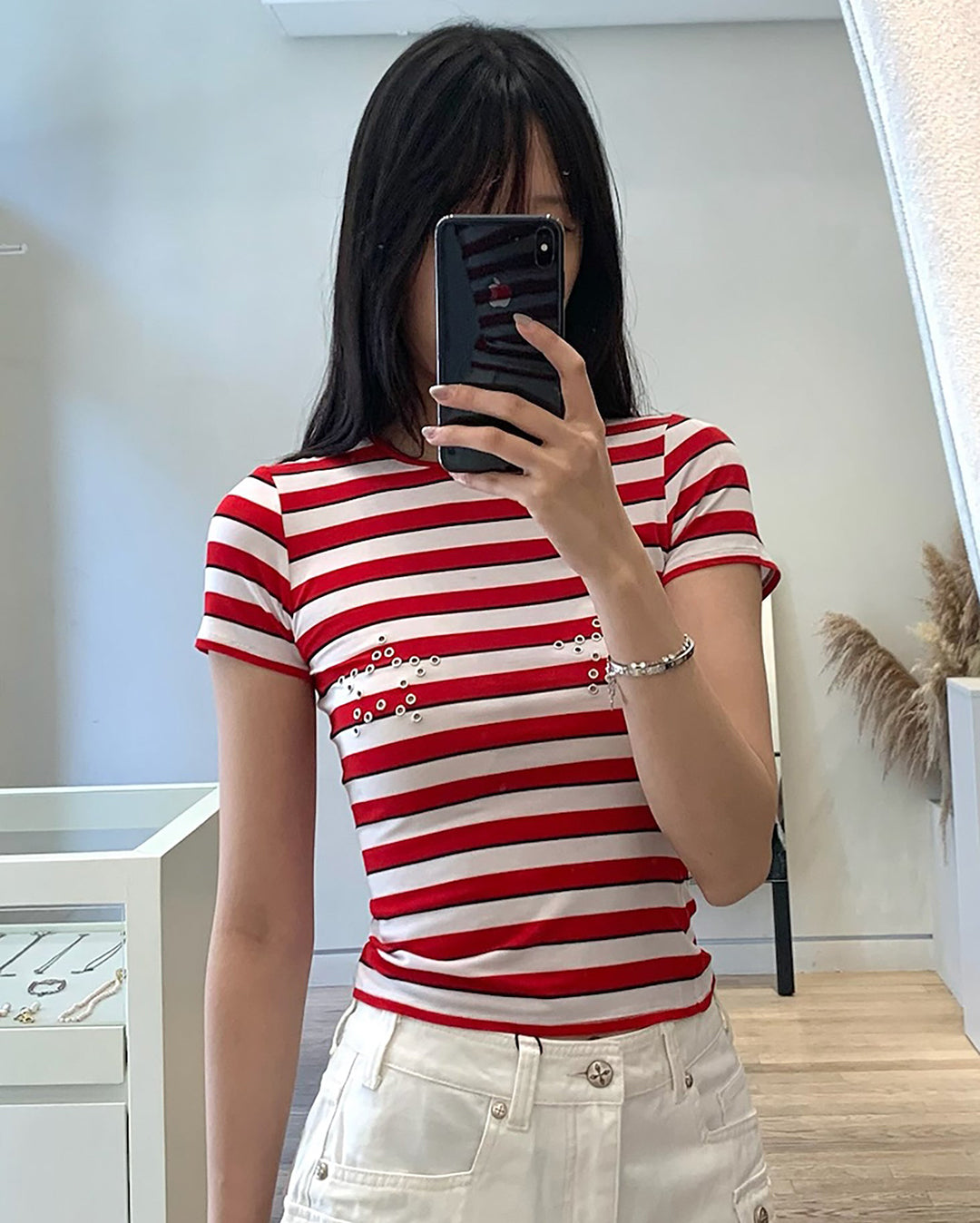Mini Tee - Red Stripe - Miaou
