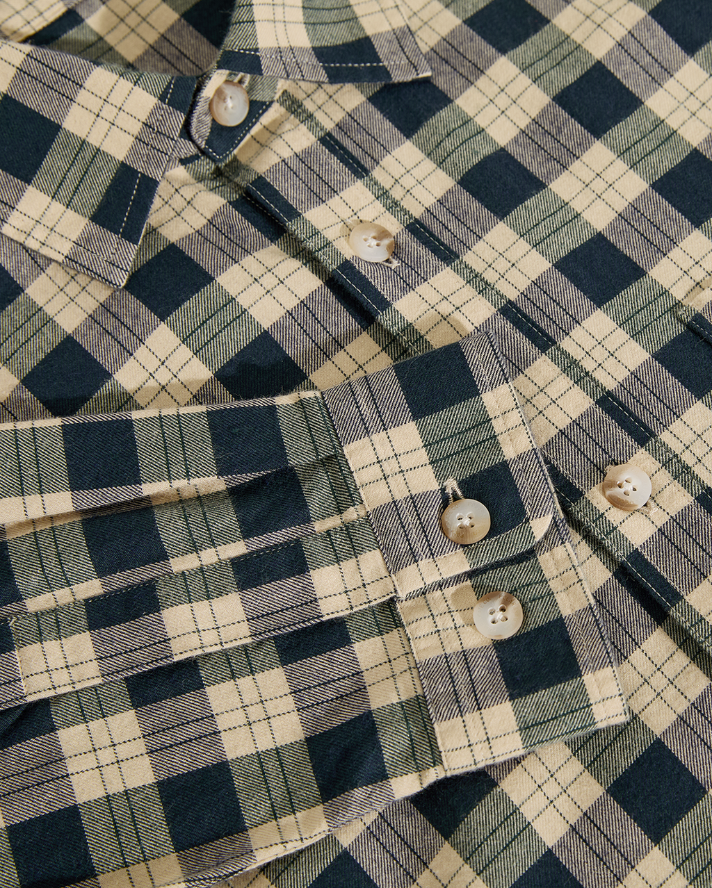 Mitchell Long Sleeve Shirt - Teal/Butter - Polar Skate Co