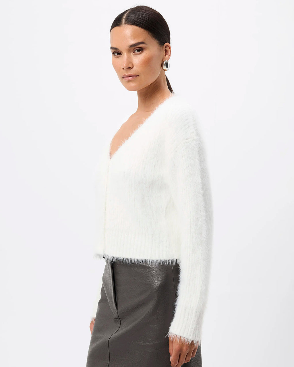 Addison Cardigan - White - Mossman