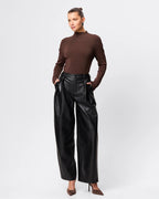 Fairfax Pleat Wide Leg Trouser - Black