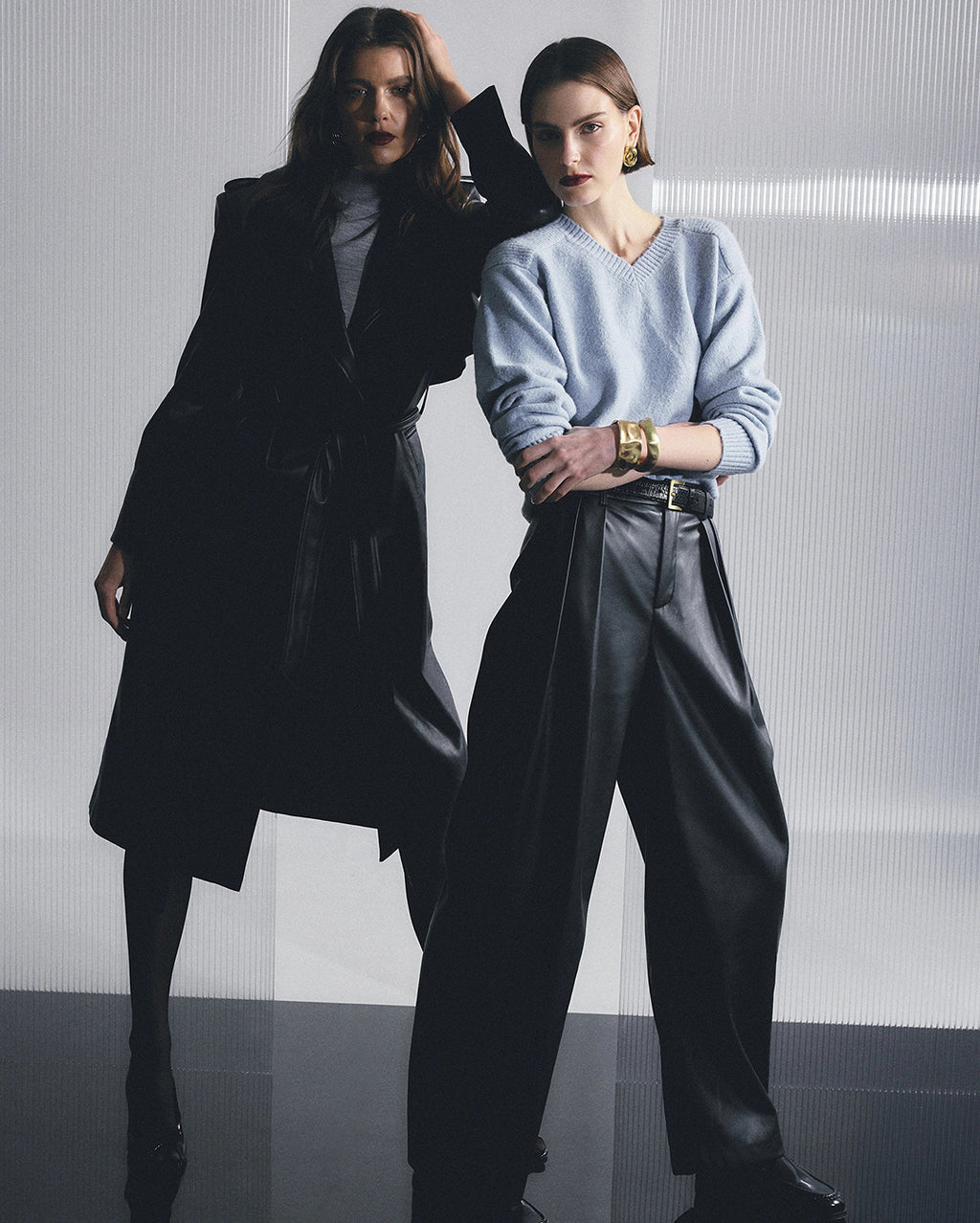 Fairfax Pleat Wide Leg Trouser - Black