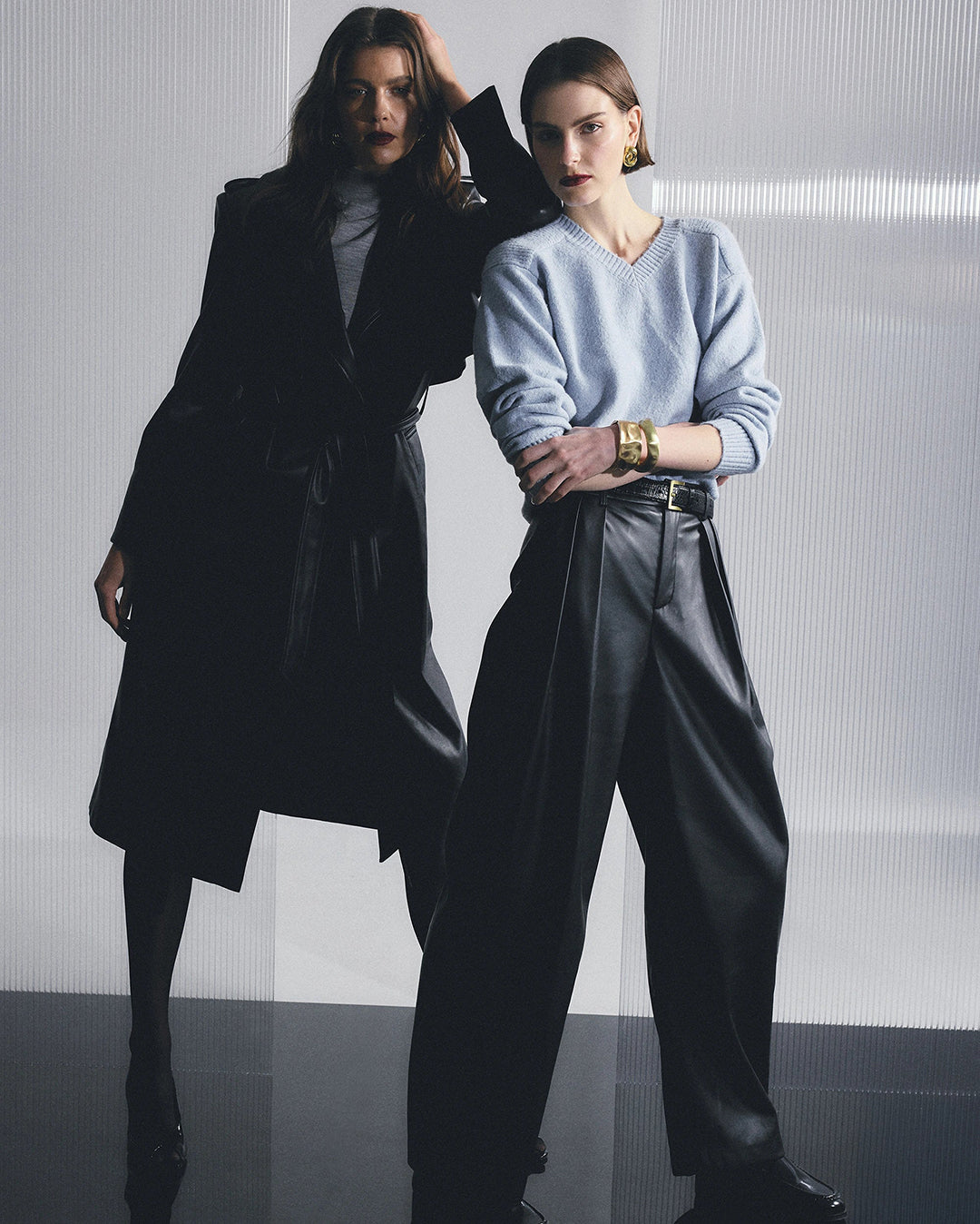 Fairfax Pleat Wide Leg Trouser - Black