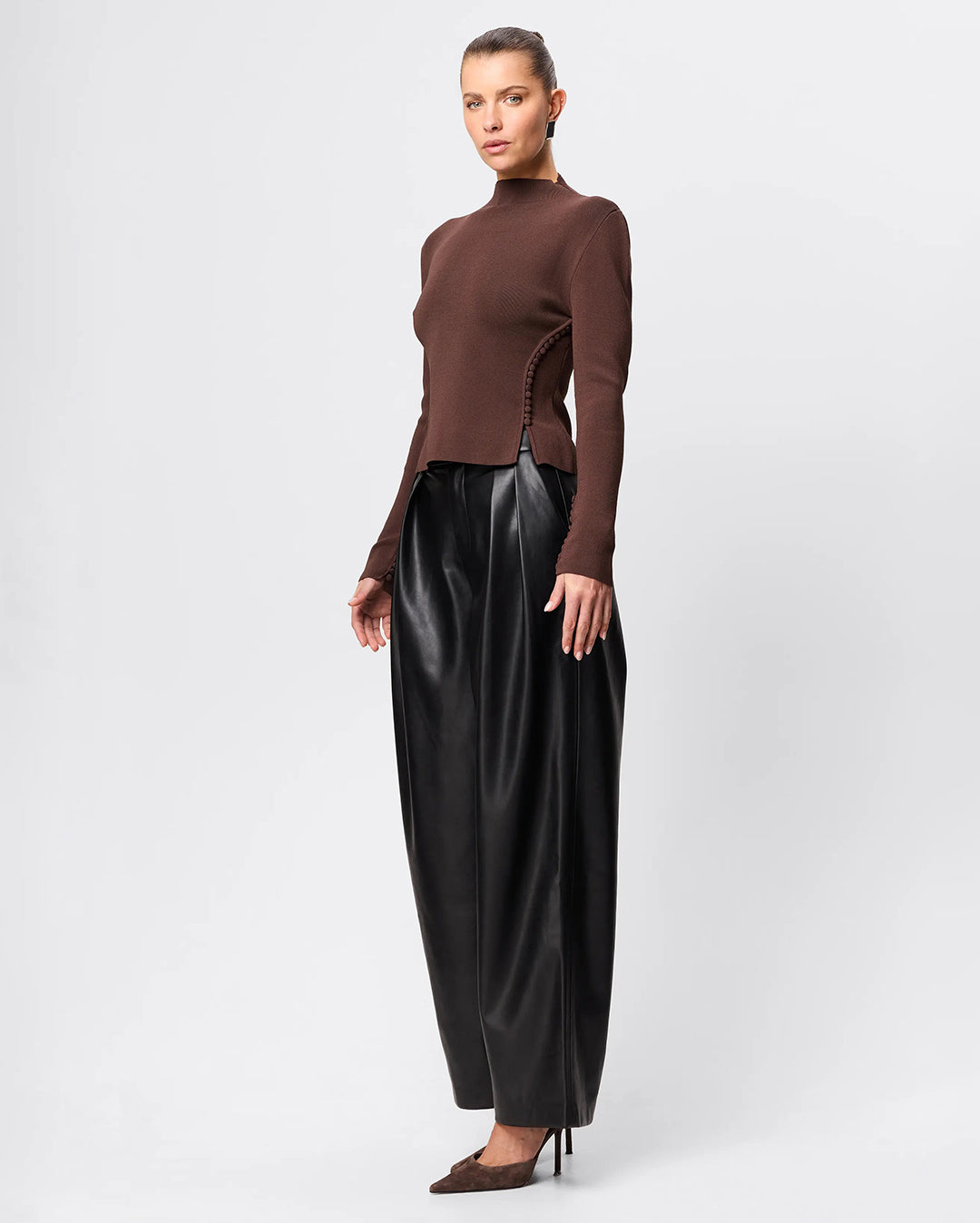 Fairfax Pleat Wide Leg Trouser - Black