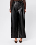 Fairfax Pleat Wide Leg Trouser - Black