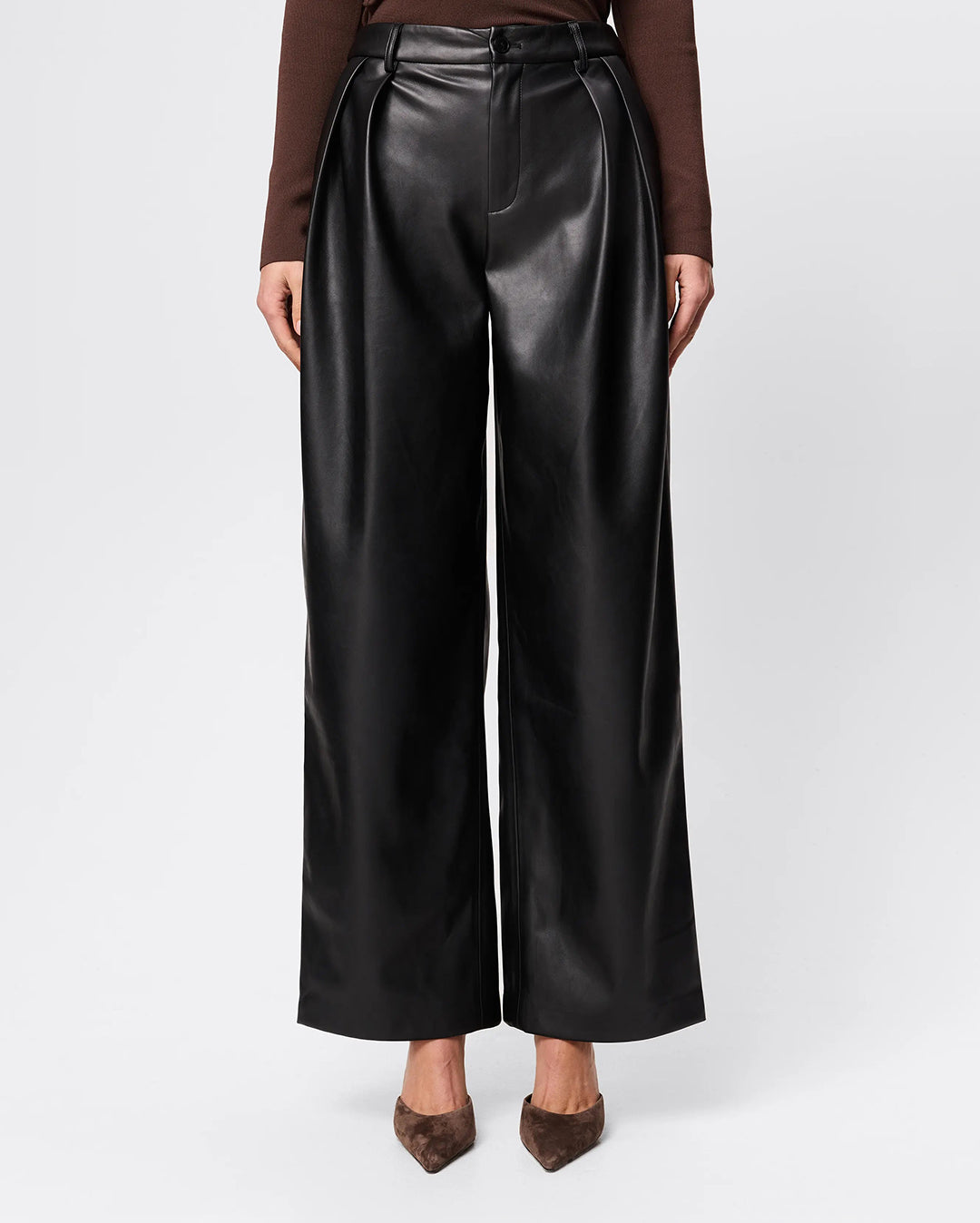 Fairfax Pleat Wide Leg Trouser - Black
