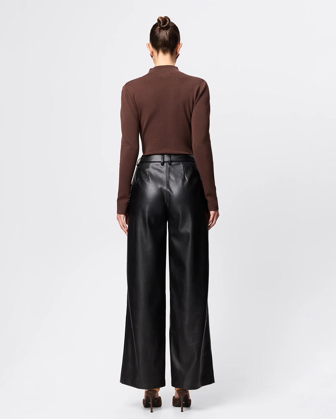 Fairfax Pleat Wide Leg Trouser - Black