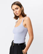 Fine Line Knit Tank - Sky Blue - Mossman